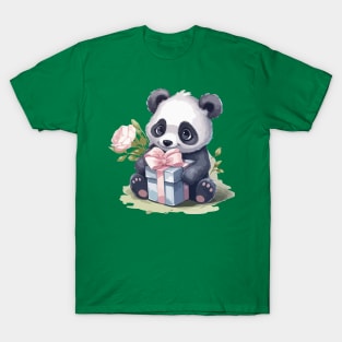 Cute Panda with gifts T-Shirt